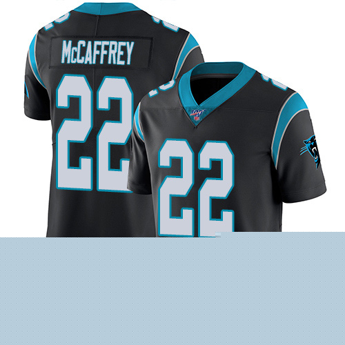 Carolina Panthers Limited Black Youth Christian McCaffrey Home Jersey NFL Football #22 100th Season Vapor Untouchable
